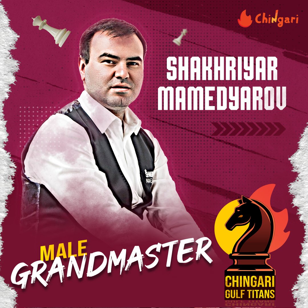 gulf_titans's tweet photo. Prepare to be enthralled. Witness the artistry &amp; brilliance of the true maestro of the chessboard! @Shakhmamedyarov  is here with #ChingariGulfTitans to knock down the opponents.🔥

#GlobalChessLeague @GCLlive #TheBigMove #CGT #GCL @manishups08 @C_P_Gurnani @jagdishmitra
(1/2) https://t.co/CM5p3h4yiW