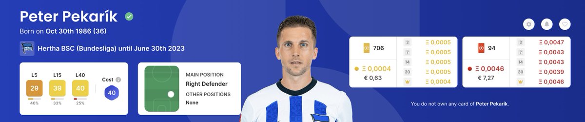 CappedModepicks's tweet image. The first Capped Mode pick for GW 382 is Pekarík. Pekarík is selected for the Slovakian national team who will play against the Liechtensteiner national team. Pekarík already played in the match against Iceland in GW 381 and got a score of 36.54. #Sorare #CappedMode.
