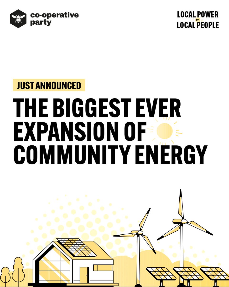 CoopParty's tweet image. Today’s announcement by @UKLabour marks the biggest expansion of community energy that this country has ever seen, and will empower millions of people to have a real say and stake in the clean, green energy supply of the future. 

Read more 👉 theguardian.com/environment/20…