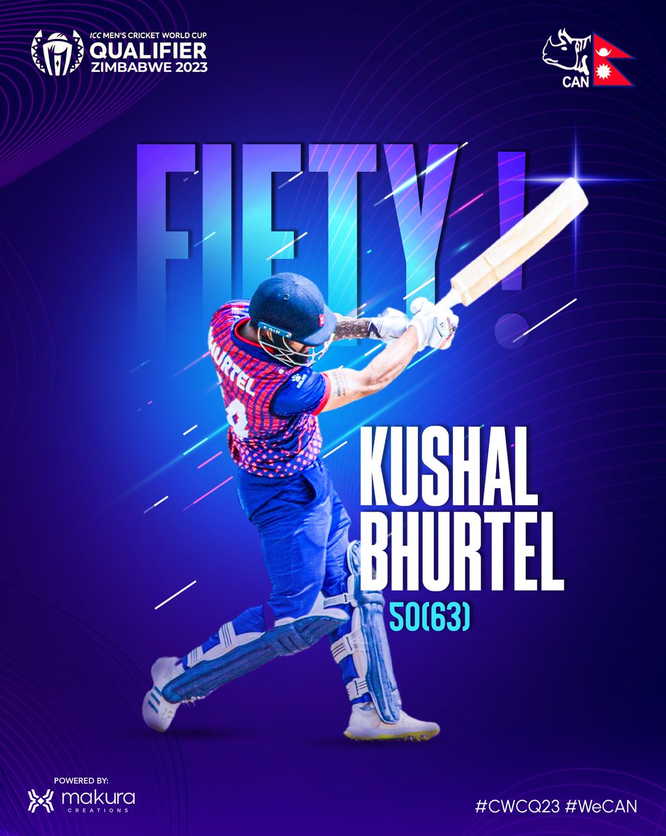 Only_RaOne's tweet image. #NepalCricket
Wow
Kushal Bhurtel is Frist Nepali Batsman score Fifty against ICC full Nation.