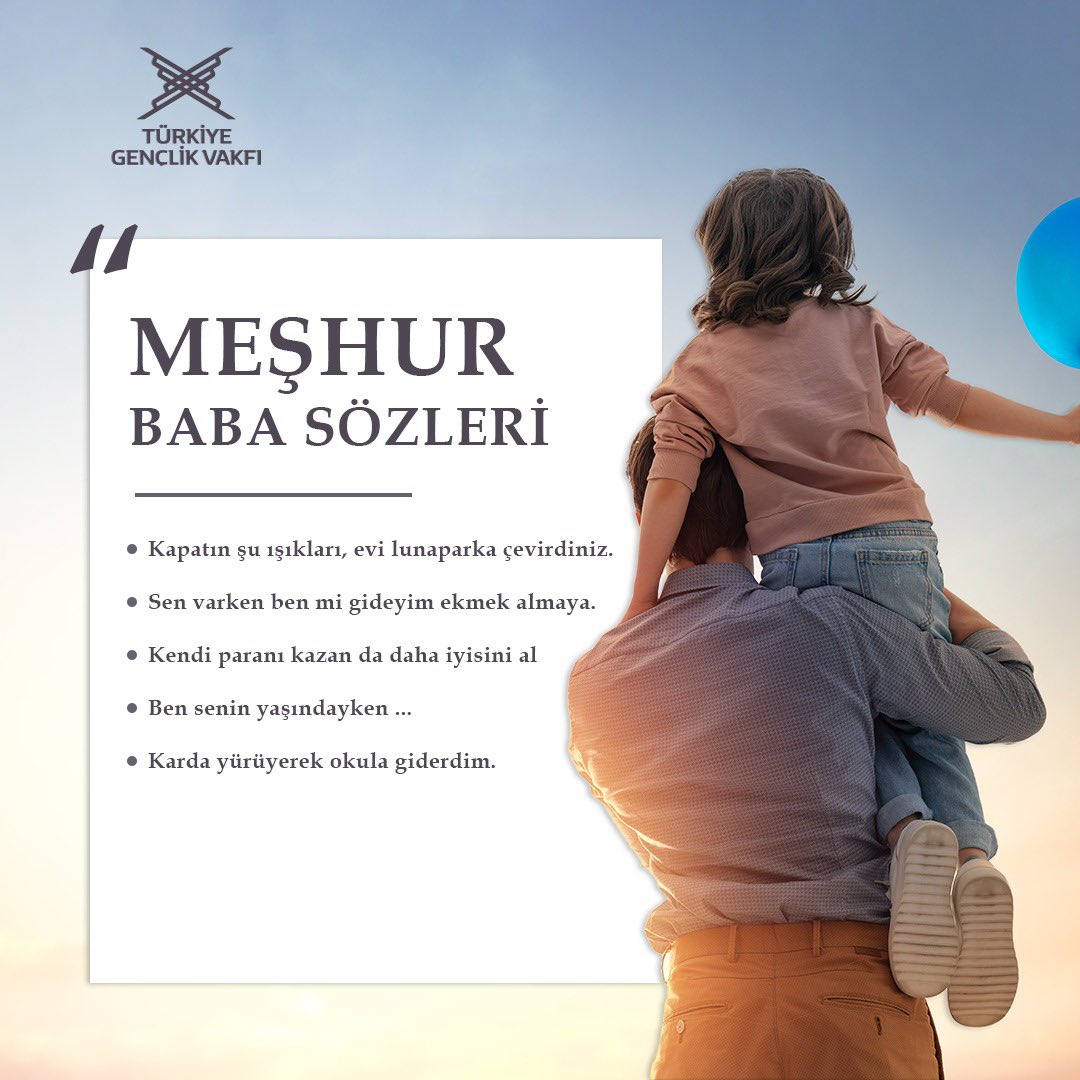 Baba olunca anlarsın❤️

#BabalarGünü 
#TÜGVA