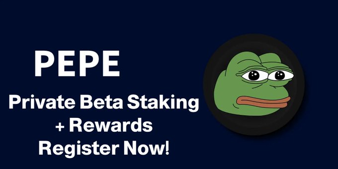 🚨REGISTER FOR THE BETA STAKING LAUNCH🚨

Make sure you've register your wallets for access to our Beta Staking Launch! #PEPEStaking

If you hold any $PEPE you will have priority access.

Pepe Beta Launch Registration Link: bio.link/PepeToken