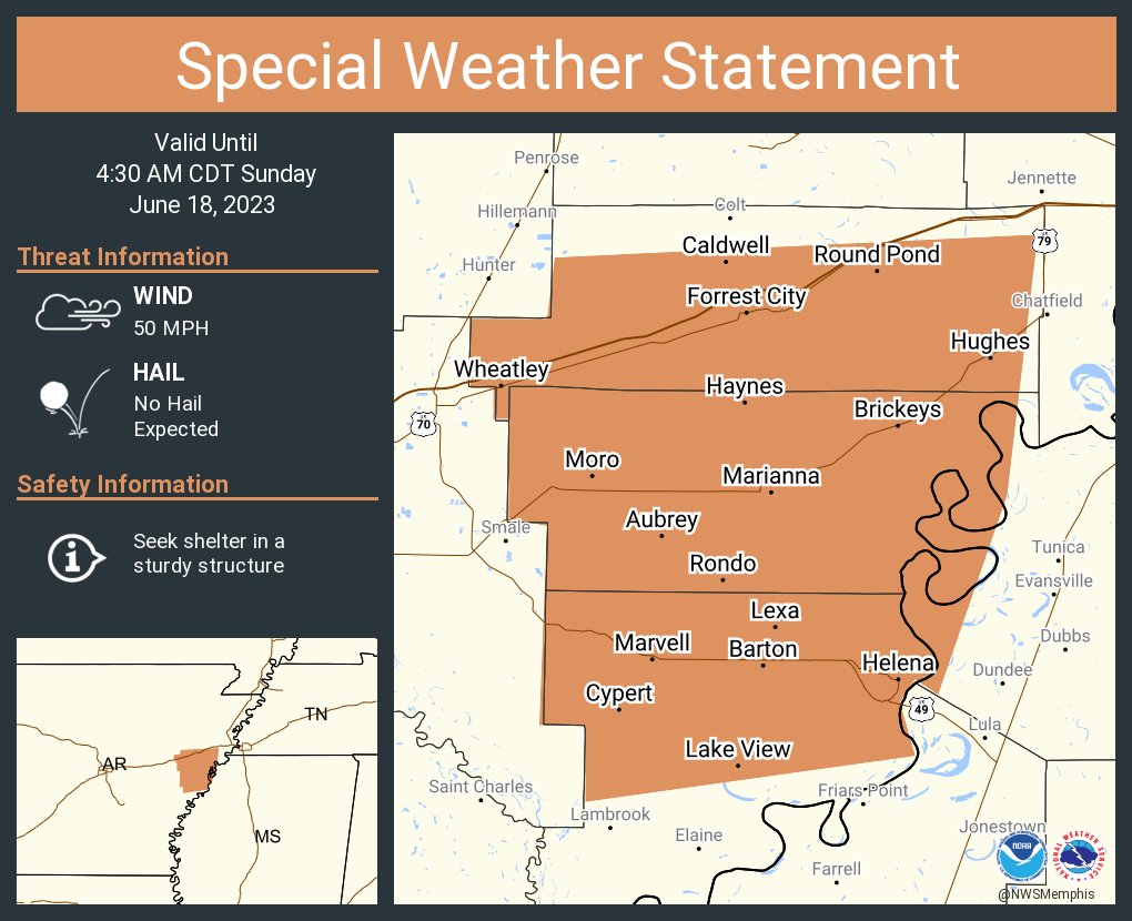 NWS Memphis on Twitter "A special weather statement has been issued