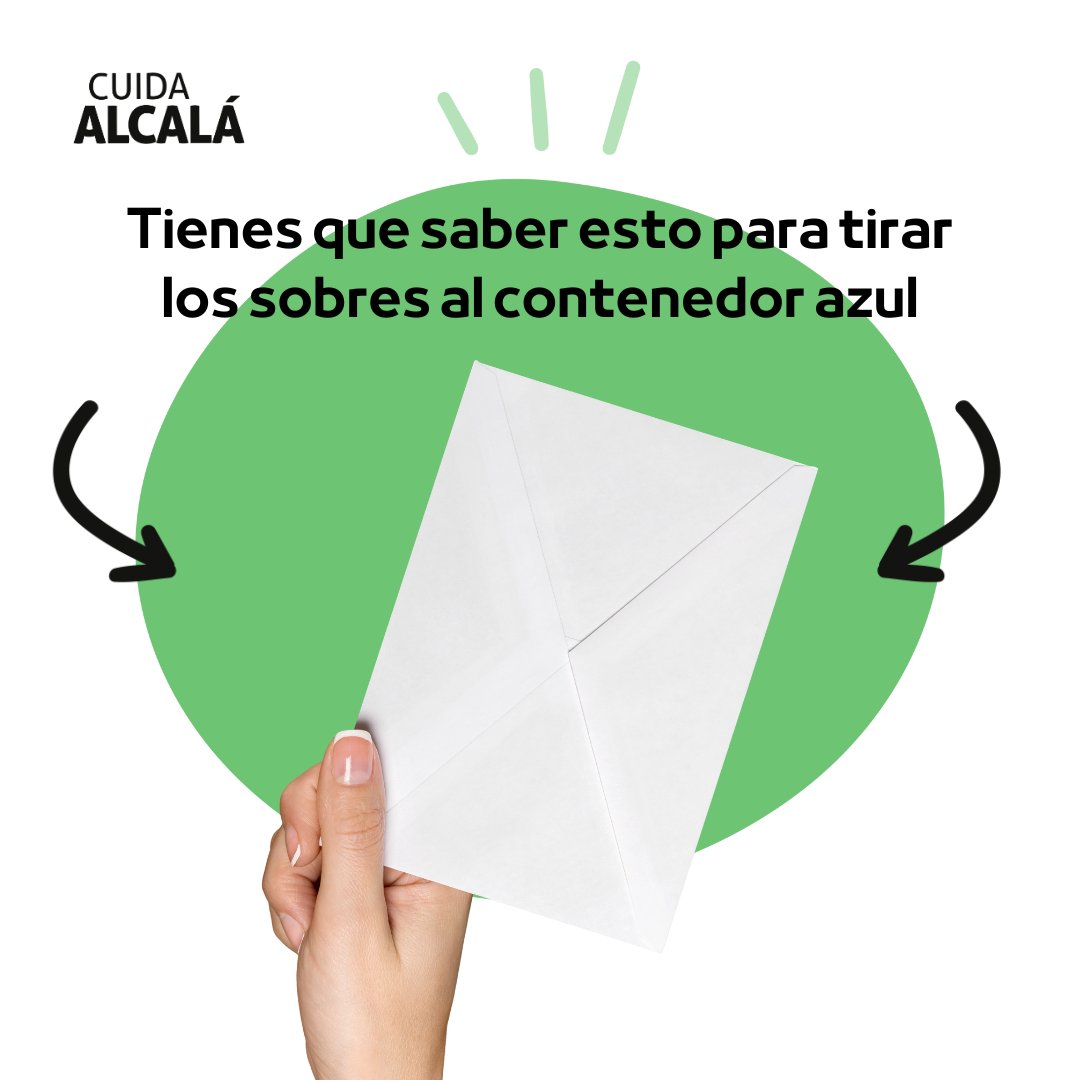 ✉️ Algunos sobres de papel tienen una ventanilla. 

🔙 Esta suele ser de plástico, por lo que antes de tirar el sobre al contenedor azul debe de quitársela. 

🟡 Puedes tirarla al contenedor amarillo y así contribuir al reciclaje.