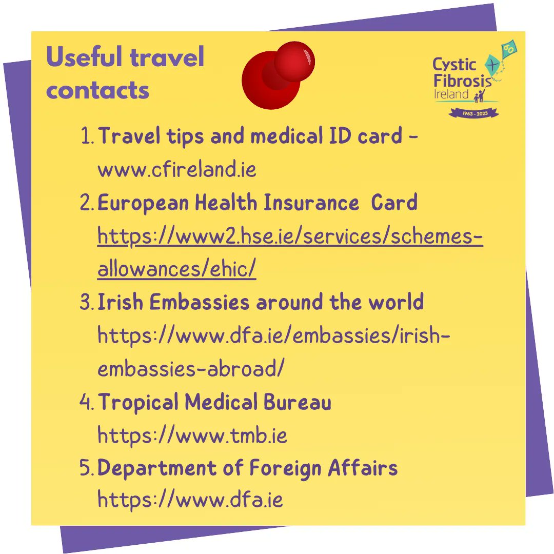 cf_ireland's tweet photo. Taking a holiday this summer? โ๏ธ โ๏ธ ๐๏ธ
Whether it is a long stay or short stint, we have all the travel tips you need for a successful holiday while managing CF. Visit https://t.co/CtFOqLX42w for more.
#summer #cysticfibrosis #CFIreland #holiday2023 https://t.co/appz3VwI6T