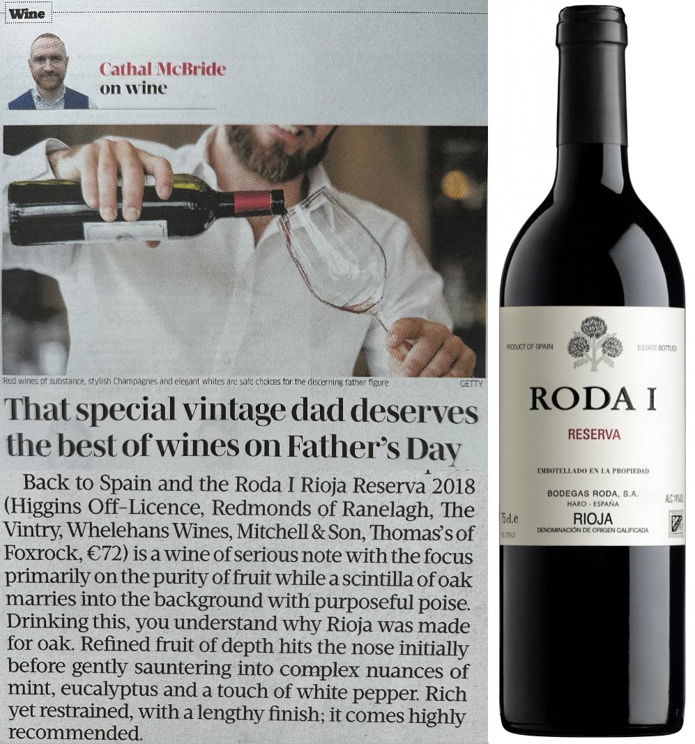 🍷<a href="/GlassOfRedWine/">Cathal McBride</a> special bottles for Father’s Day in todays <a href="/businessposthq/">Business Post</a> #Roda 👌