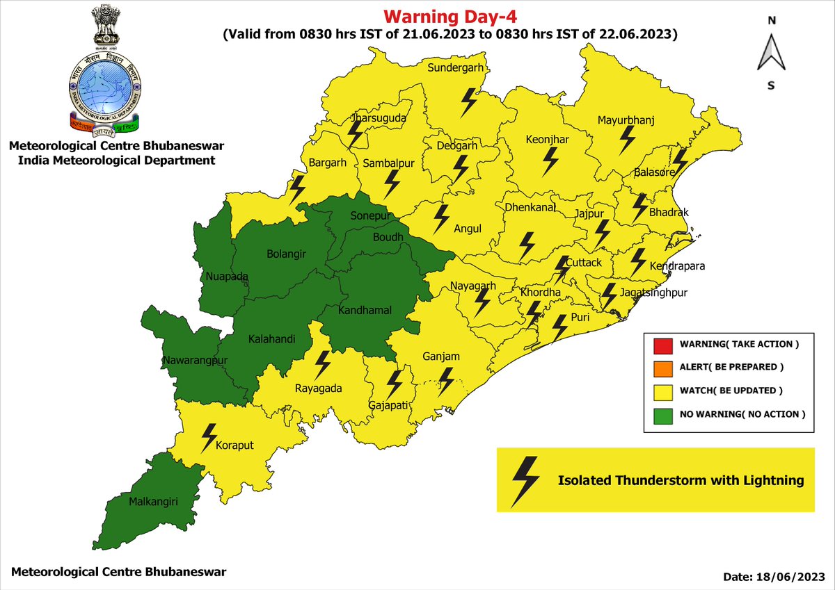 #ThunderstormWarning for Day-1 to Day-5: