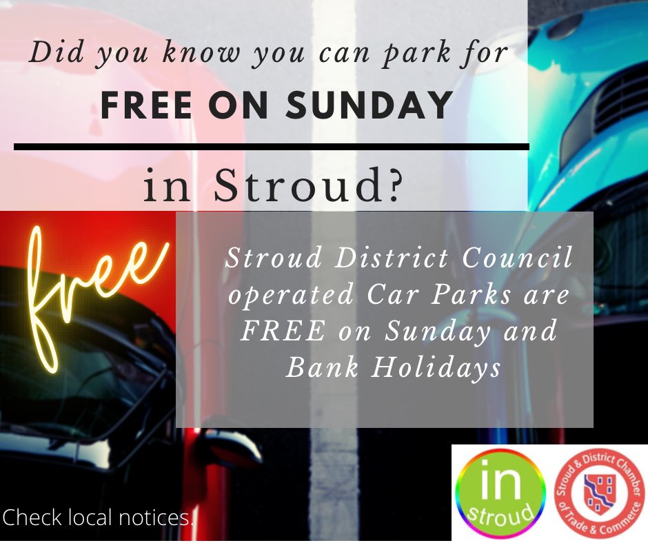 InStroud (@in_stroud_glos) on Twitter photo You can come by bus, train, sailboat, bicycle, walk, pogo stick … whatever suits, really. If you are coming by car, you can park in <a href="/StroudDC/">Stroud District Council</a> operated car parks for FREE on Sunday.
The businesses who are open don’t care how you get there, just get there if you can 🎶 🎵 😉 You can come by bus, train, sailboat, bicycle, walk, pogo stick … whatever suits, really. If you are coming by car, you can park in <a href="/StroudDC/">Stroud District Council</a> operated car parks for FREE on Sunday.
The businesses who are open don’t care how you get there, just get there if you can 🎶 🎵 😉