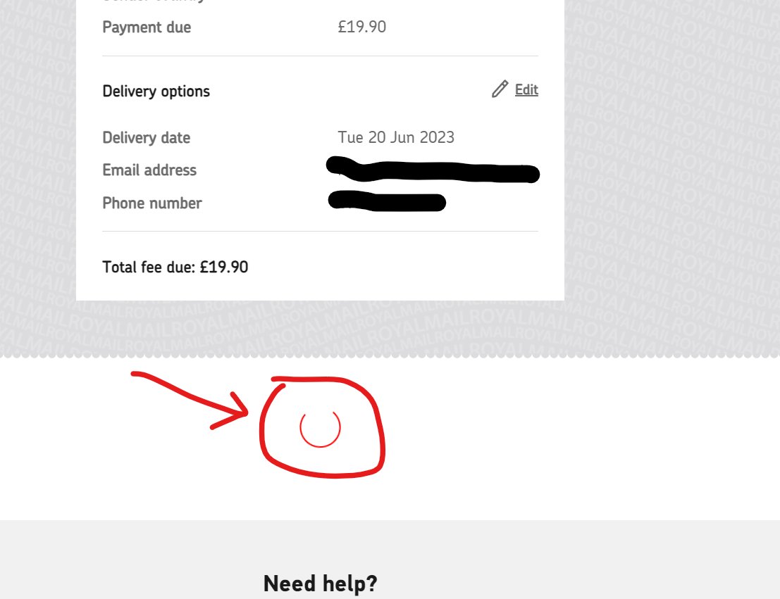 thebluenoser's tweet photo. @RoyalMail trying to pay a customs charge (that we shouldn't have been charged for) for days &amp; can get no further than this. Called customer service &amp;told I have to drive 20 minutes and pay for parking just or the privilege of getting something we shouldn't have been charged for. https://t.co/kLlywkSUfZ