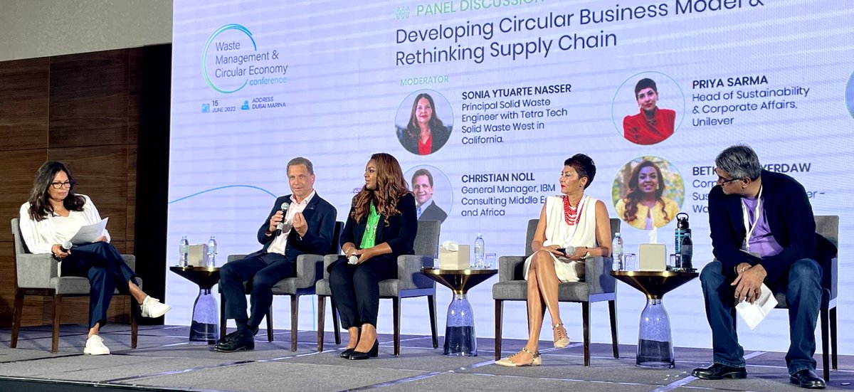 Circular Economy was the topic at the Waste Management &amp; Circular Economy Conference  held in Dubai. Sonia Ytuarte Nasser, PE, LEED AP moderated our panel where Priya Sarma, Beth Yerdaw, Harbinder Singh and I discussed developing business models and re-thinking the supply chain.