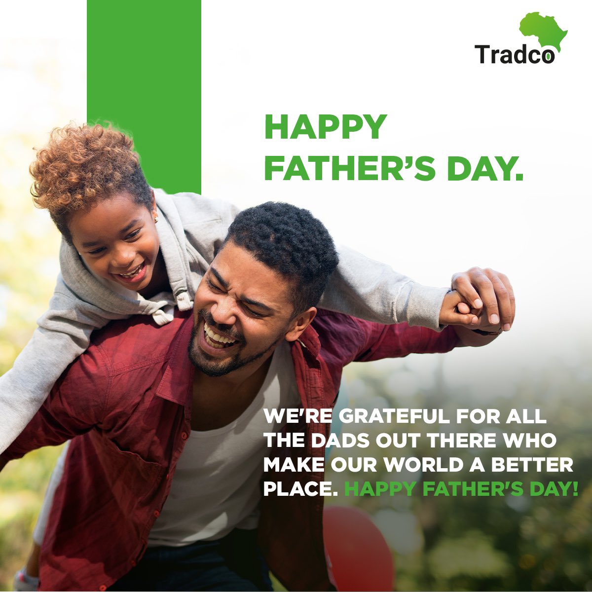 Tradco_Africa's tweet photo. Happy Father's Day to all the incredible dads out there! We salute your unwavering dedication, love, and guidance. Today, we celebrate the superheroes who inspire us to reach new heights. Cheers to the real-life marketing heroes who empower businesses to succeed! 💼 #FathersDay https://t.co/ovZQ4n4CvE
