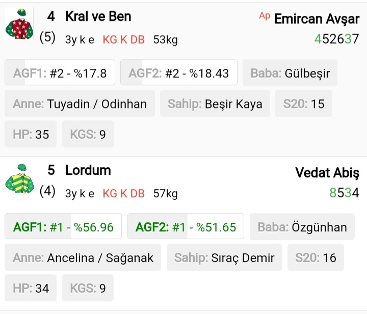 İkinci ayak için eklentide ki iki at yeterli.