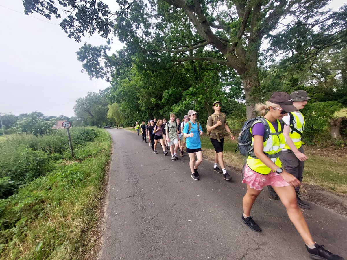 nswingatc's tweet photo. Well done to the 33 cadets from across the Wing who completed a 20km road march yesterday! Despite warm conditions, all marchers made a fantastic effort and completed the second march of the blue badge syllabus! One more to go!
#whatwedo #aircadets #teamdynamite #roadmarching https://t.co/sztIhjO6pr