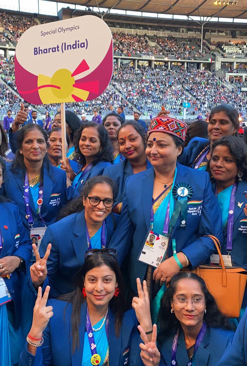 SOlympicsBharat's tweet image. Unforgettable moments at the grand opening of Special Olympics World Summer Games!

Lets all Cheer as Team Special Olympics Bharat, with our incredible athletes, dedicated coached and amazing supporting staff inspire change and break barriers ✨

#sowg_berlin2023 #Sobharat