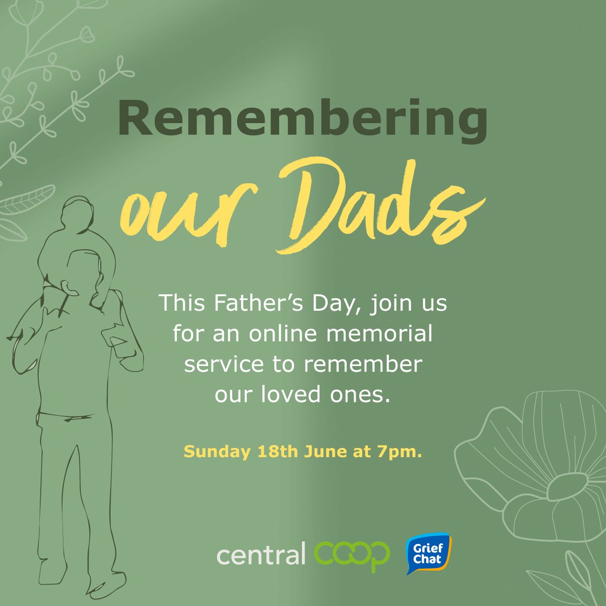 We know days like today can be difficult when you've lost your dad. Join us tonight at 7pm for our online 'Remembering our Dads' service. Everyone's welcome.

Watch here: centralcoop.co.uk/mydad