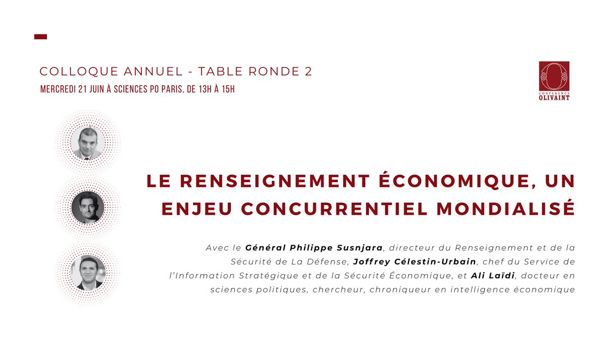 [COLLOQUE 2023 - TABLE RONDE 2]

Dans un monde où les interconnexions économiques sont de plus en plus complexes et les défis économiques omniprésents, la protection économique est un enjeu crucial.

📍 Mercredi 21 juin à 13h à Sciences Po 
Inscriptions : urlz.fr/mmaW