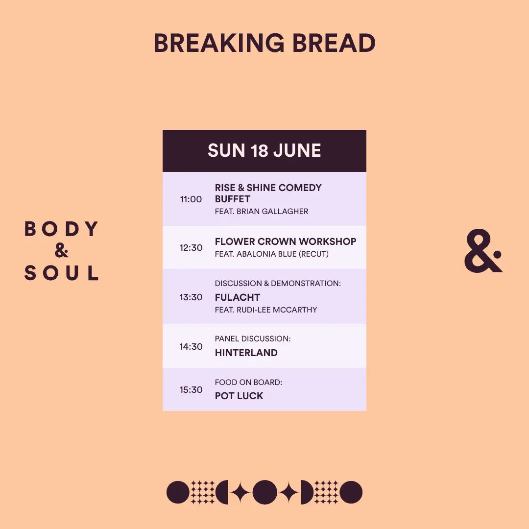 Here they are!! Your schedules for the final day at Body &amp; Soul. 

#BodySoul2023 
#ComeToCommunity