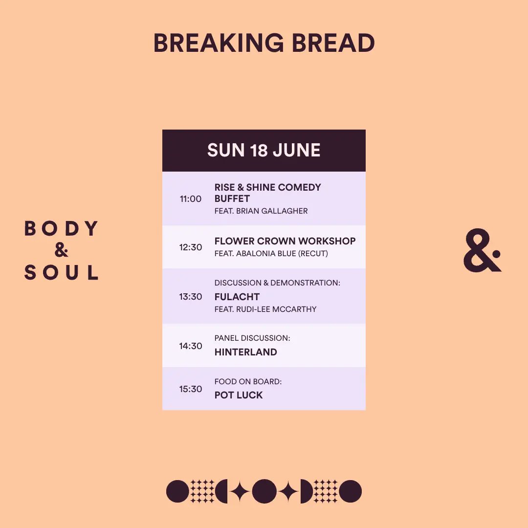 Here they are!! Your schedules for the final day at Body & Soul. #BodySoul2023 #ComeToCommunity