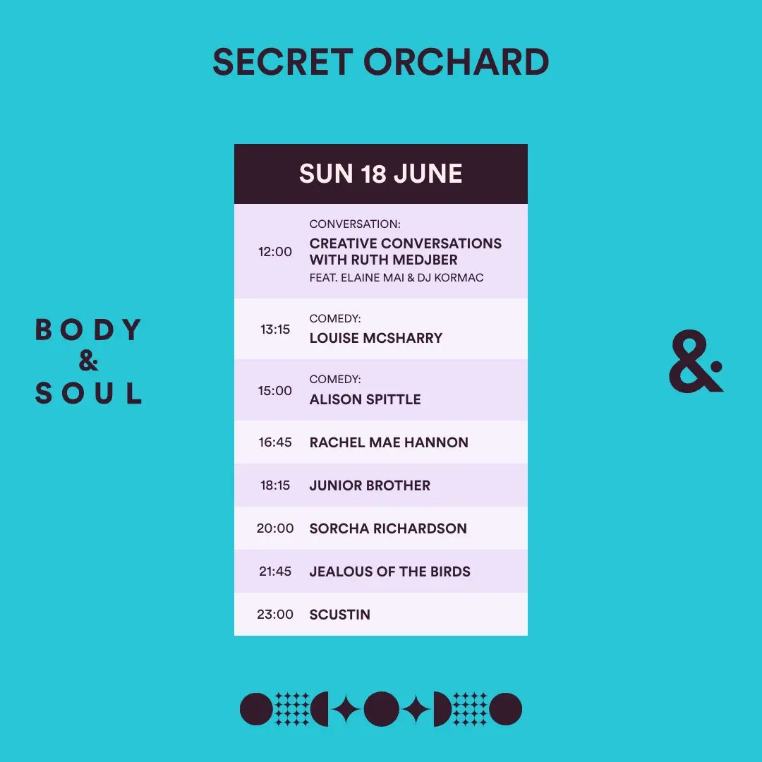 Here they are!! Your schedules for the final day at Body & Soul. #BodySoul2023 #ComeToCommunity