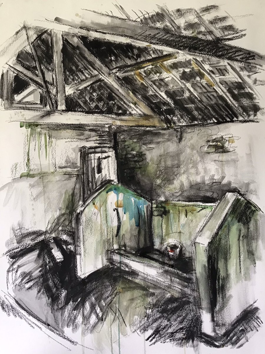 #Sketch of a barn interior ✍️

#artontwitter #art #Welshart