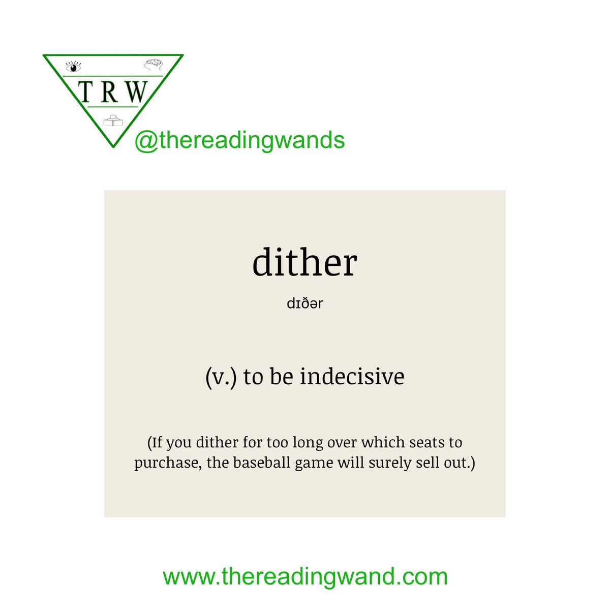 Exposure to new words is good for many reasons. Make a note of the word & have fun putting it into sentences. 
Fulfil your potential,
#newword #newwordseveryday #newwordsdaily #newwords #wordsoftheday #wordswag #thereadingwand