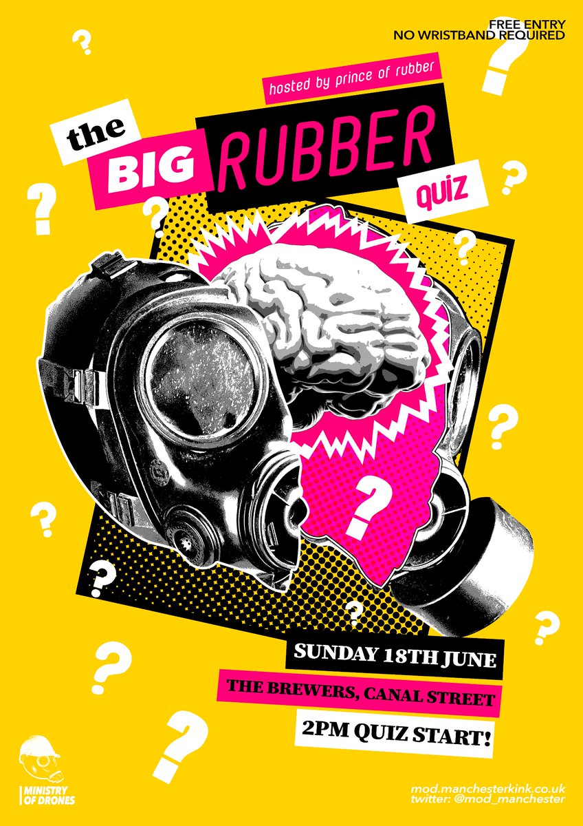 Ministry of Drones (@mod_manchester) on Twitter photo And our last event of the weekend: THE BIG RUBBER QUIZ hosted by <a href="/prince_rubber/">Prince Of Rubber</a> in the basement of <a href="/brewersmcr/">The Brewers Manchester</a>
A huge thanks to <a href="/HeadDownGlassUp/">Head.Down.Glass.up</a> <a href="/TwistedBeastUK/">TWISTED BEAST</a> <a href="/SpacePupSilver/">Silver✨find me on blue sky✨</a> <a href="/StrickenDesigns/">Stricken Designs</a> and <a href="/czmanchester/">Clonezone Manchester • #LGBwiththeT</a> for donating the prizes - they’re amazing! And our last event of the weekend: THE BIG RUBBER QUIZ hosted by <a href="/prince_rubber/">Prince Of Rubber</a> in the basement of <a href="/brewersmcr/">The Brewers Manchester</a>
A huge thanks to <a href="/HeadDownGlassUp/">Head.Down.Glass.up</a> <a href="/TwistedBeastUK/">TWISTED BEAST</a> <a href="/SpacePupSilver/">Silver✨find me on blue sky✨</a> <a href="/StrickenDesigns/">Stricken Designs</a> and <a href="/czmanchester/">Clonezone Manchester • #LGBwiththeT</a> for donating the prizes - they’re amazing!