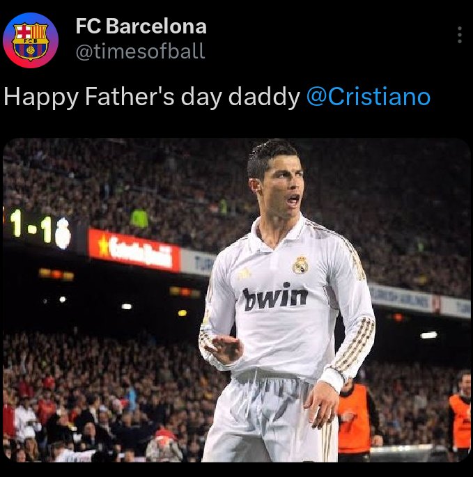@Leo_messii_7 Barcelona wished Ronaldo a happy father's day ❤️