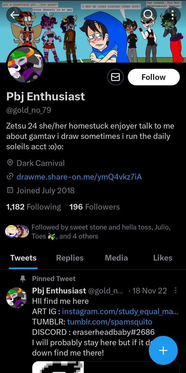 MetroClownMP4's tweet photo. ⚠️ A Homestuck Daily PSA ⚠️

It has recently come to my attention that @/DailySoleils is in fact a proshipper. (🧵)

(WARNING FOR CENSORED NSFW) https://t.co/e7tbC5pTXw