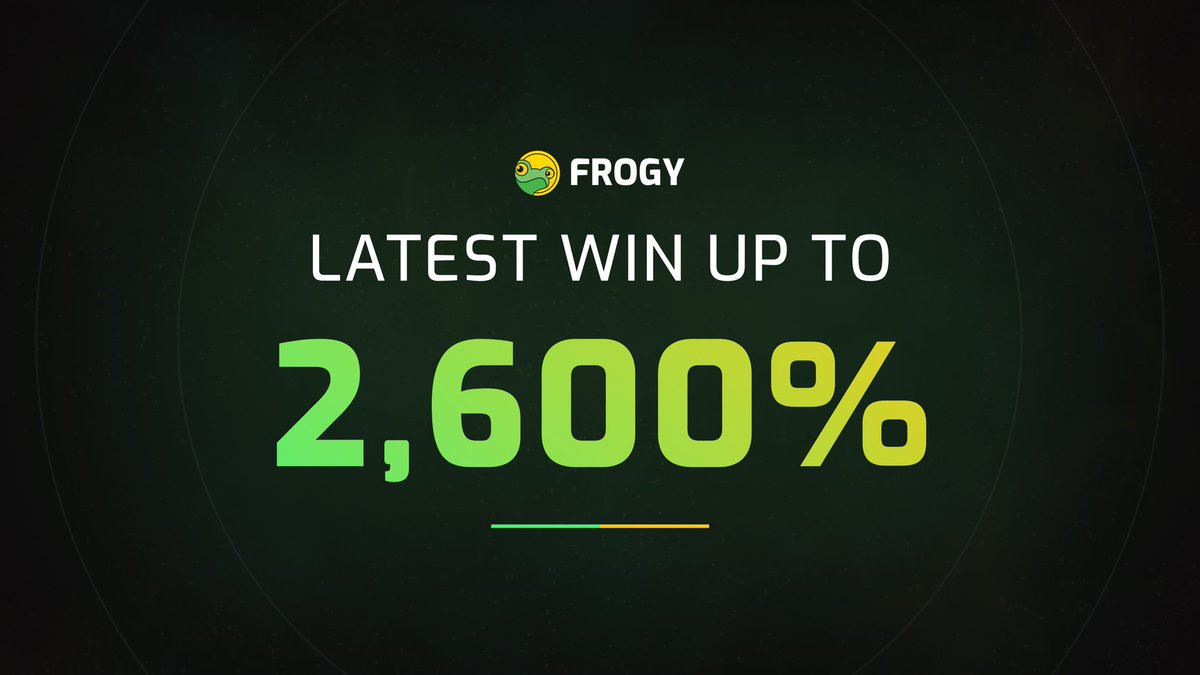 Luck never lies! 🍀

We've rewarded lucky frogies who played our Live Games and won a mind-blowing 26X multiplier!
Will you be the next winner, or are you just a spectator? 🤓

#frogygames $FROGY