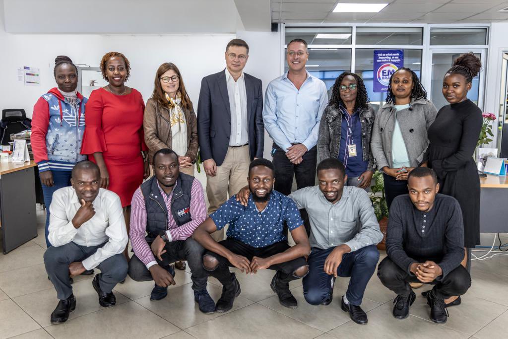 VDombrovskis's tweet photo. 🌹Flower power! Visiting one of Kenya’s leading exporters, Dutch flower group DFG. 

Flowers are 🇰🇪 the top export to 🇪🇺 , providing 2.5m direct &amp; indirect jobs. 

The EU via #GlobalGateway supports the shift from air to sea transport for a more sustainable supply chain. https://t.co/5LWcZfsm3C