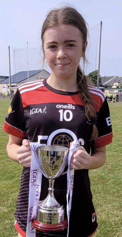 AGS_Camogie's tweet photo. What an athlete! Congratulations to Year 10 student, Laura, who helped Down U14s win an All-Ireland LGFA title last weekend! 👏👏👏 This weekend she captained the Down U14 camogs…the pride of Ardtanagh! 💪🔴⚫️ 💪⚫️⚪️ @DromaraGAC @assumptionlive https://t.co/Wum6obtGJ2