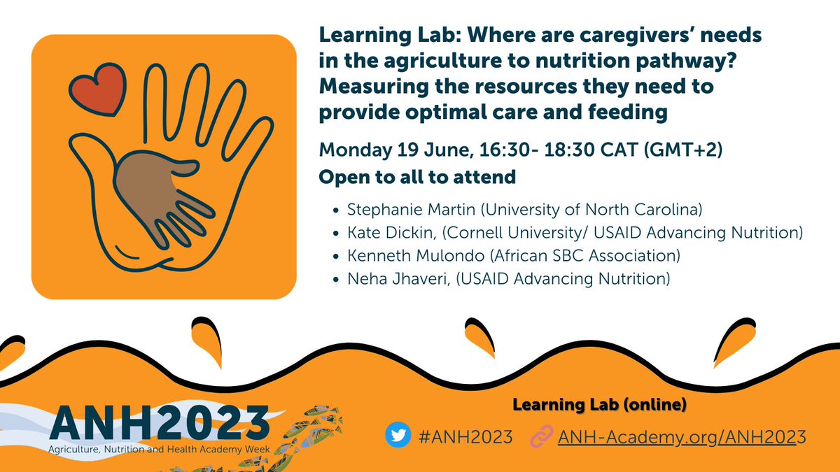 Join our next #ANH2023 session on #CaregiverResources! Explore theory of change based on #FoodSecurity & #Nutrition programs & the🆕 toolkit!🌟

@UCN @NutritionForDev @AfroSocietySBC @Cornell @USAID

️➡️Zoom link anh-academy.org/Academy-week/2…
➡️Register️ anh-academy.org/form/anh2023-r…