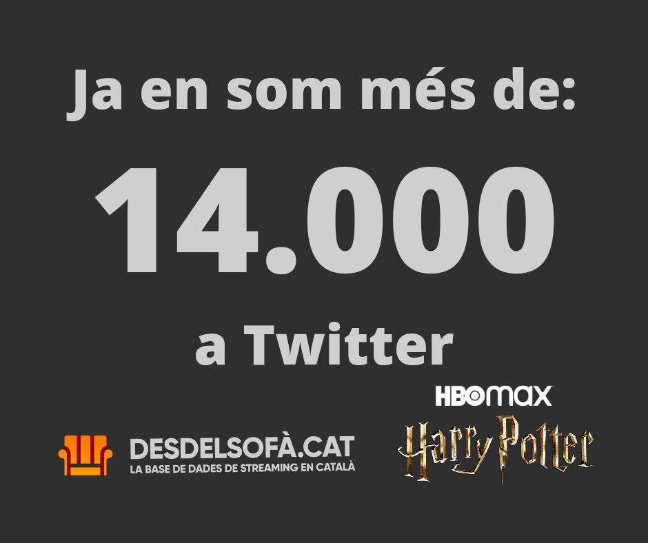 🎞️ Ja en som més de 14.000 a #Twitter‼️😱

Si voleu estar al dia de les novetats en català, VOSC i aranès de les plataformes, seguiu-nos I visiteu la web desdelsofa.cat