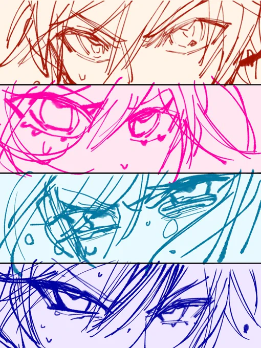 【制作過程】
ラフ→線画→下塗り→完成

線画が1番上手かった希ガス 