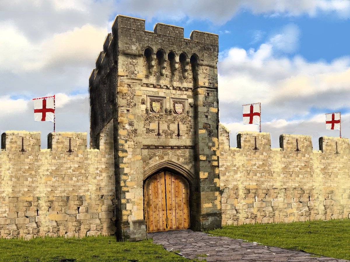 West gate Winchester, Hampshire (England) '@RKHants' image & mock-up reconstruction. #HistoryRebuilt