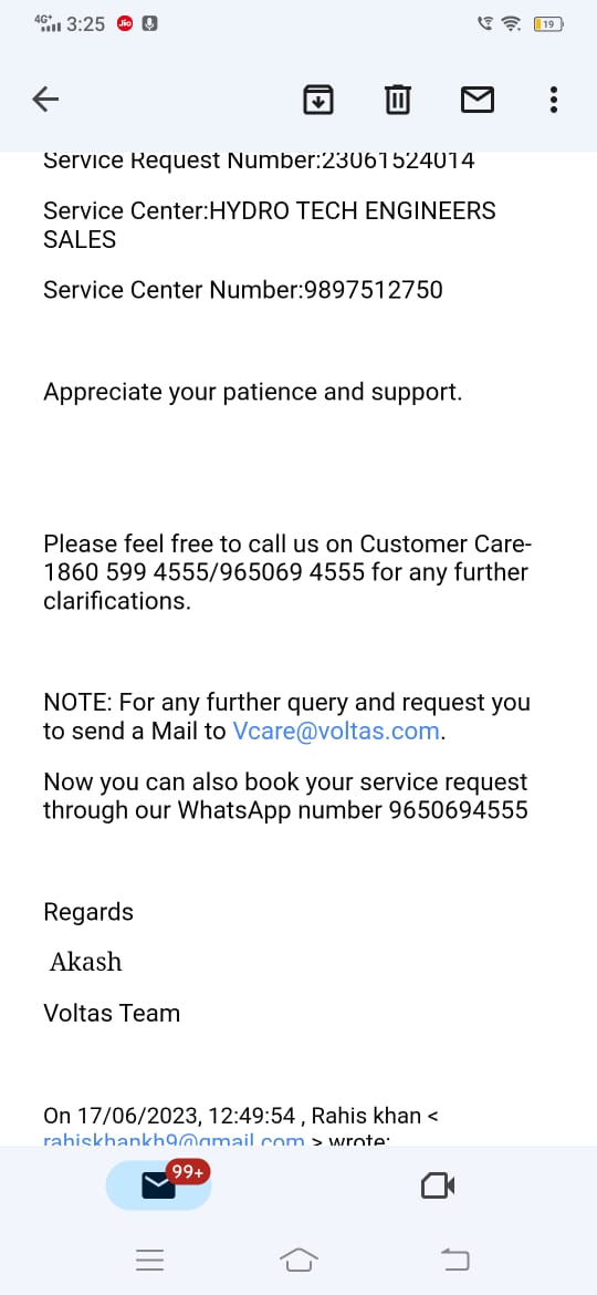 rafiq7868's tweet image. @myvoltas "Hey @VoltasLimited, my Voltas AC is not working, and I've been trying to reach your service center for assistance, but no response so far. Can someone please help resolve this issue? #CustomerService #ACProblem"