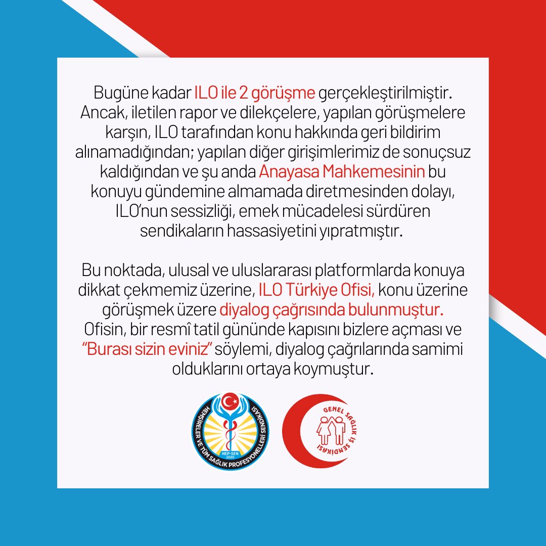 ILO Türkiye Ofisi’nin daveti üzerine 17 Haziran Cumartesi günü 11:30’da, HEP-SEN Başkanı Yunus Şimşek, Başdanışmanı Canberk Akdeniz ve Birleşik Kamu İş Konfederasyonu’nu temsilen Genel Sağlık İş Genel Mali Sekreteri Erman Açıkgöz ve Genel Hukuk ve TİS Sekreteri Yalçın Çiftçi,