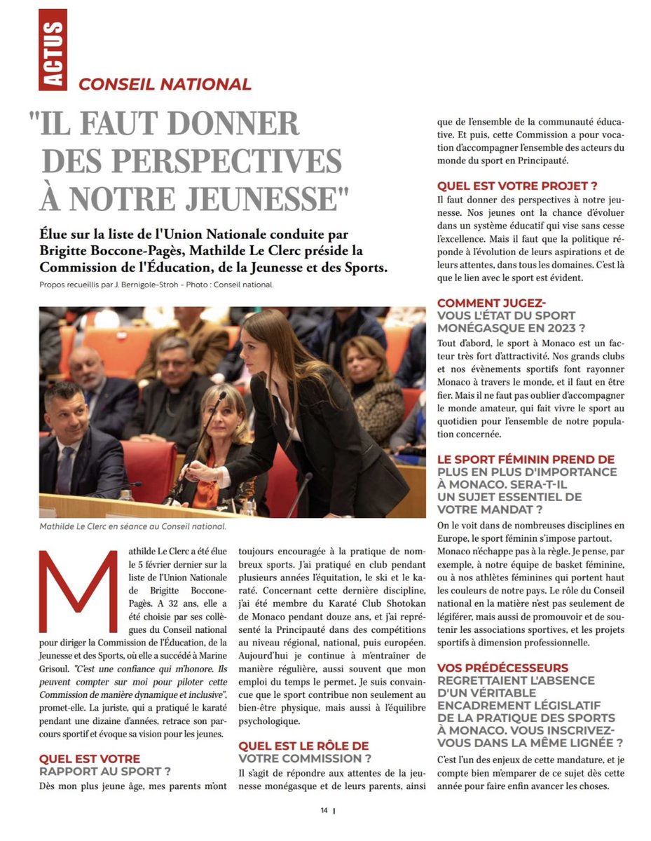 Math_LeClerc's tweet image. Loi sur le sport, associations, jeunes : 
«Il faut donner des perspectives à notre jeunesse».

Merci à @CodeSportMonaco pour cet entretien paru dans le numéro #64 du mois d’Avril. 

@ConseilNatMC 

#sport #Monaco