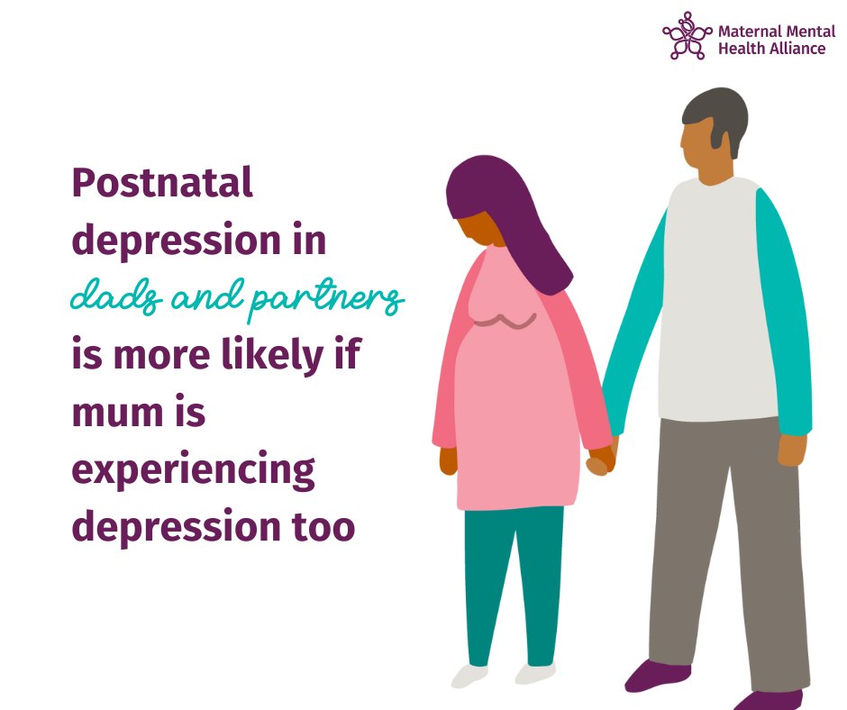 🧵Research has shown that 1 in 10 new fathers may experience depression in the postnatal period. For fathers whose partners are experiencing #PerinatalMentalHealth problems, this risk drastically increases. #FathersDay