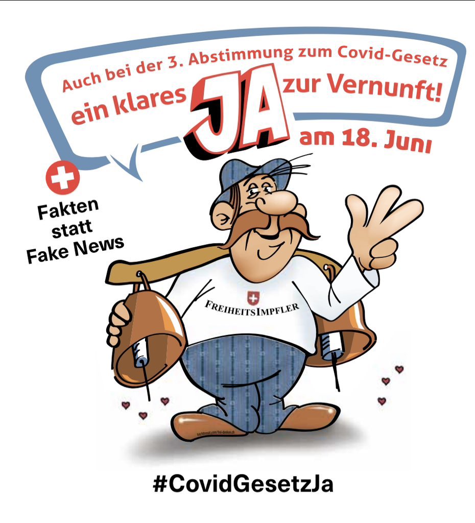 Deutliches #CovidGesetzJa! Zum dritten Mal zeigt sich, dass das Schweizer Stimmvolk gut immunisiert ist gegen Verschwörungsmärchen und #FakeNews, egal wie laut die kleine Minderheit schreit und poltert.