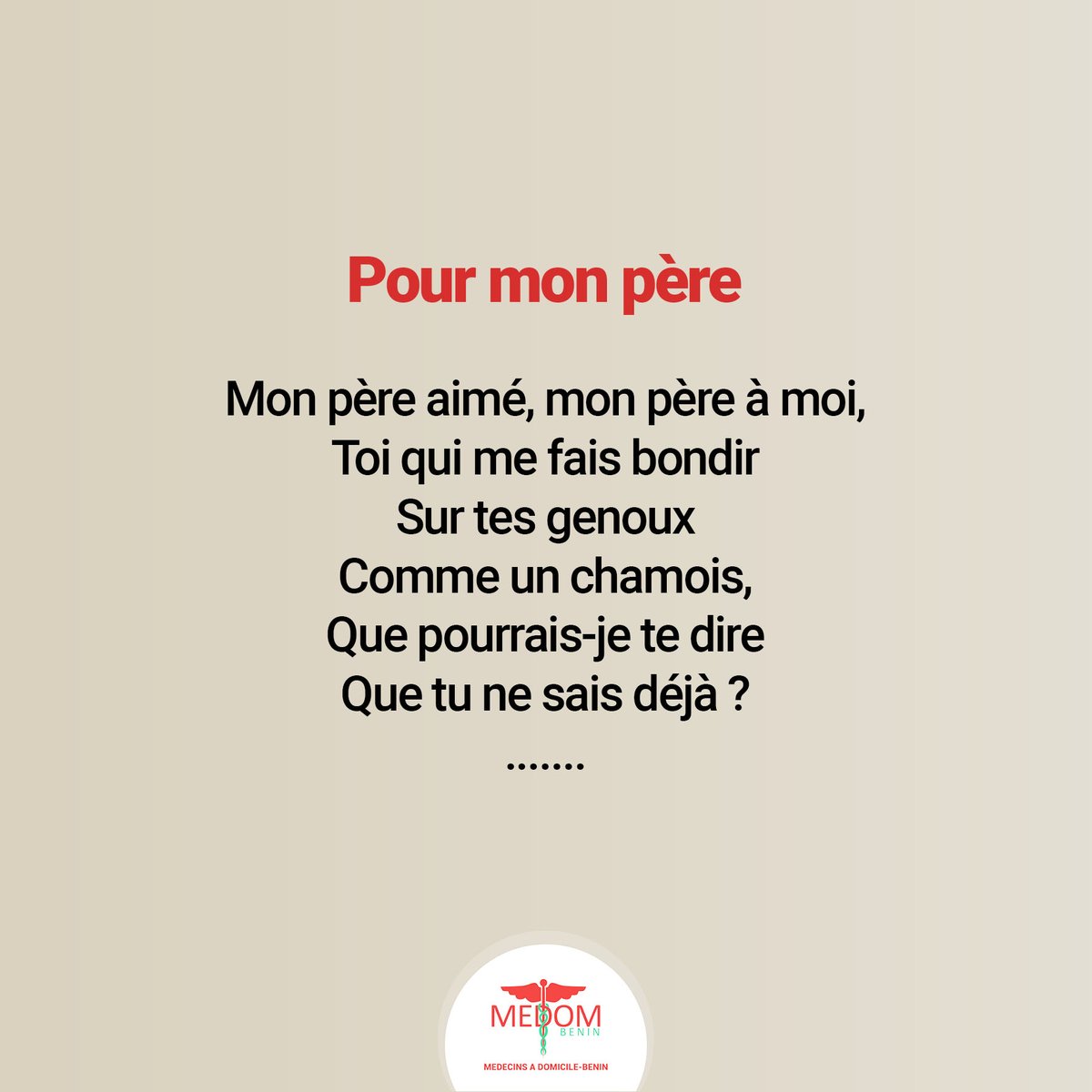 BeninMedom's tweet photo. 1/3
A l'occasion de la Fête des Pères...
———
 #MedomApp #medombenin
#FetesDesPeres https://t.co/BdKMpbxx44