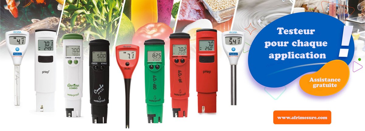 afrimesure's tweet image. Pour les professionnels qui souhaitent combiner la simplicité et la précision dans leur application ! ✅👇
Les testeurs de pH/ CE / TDS / °C / NaCl de HANNA offrent des résultats précis !
#HannaInstruments #phmetre #conductivimètre #tds_mètre #salinité 
urlz.fr/hkPL