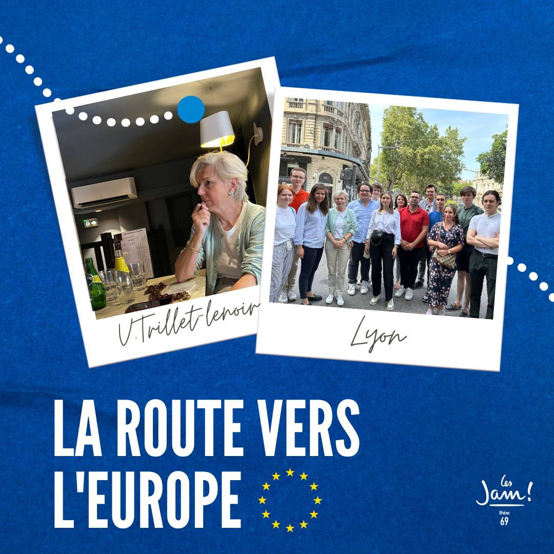 🇪🇺 Étape à Lyon de la Route Vers l’Europe aux côtés de @VTrillet_Lenoir, députée européenne. Nous sommes revenus sur les actions menées par @RenewEurope pour l'UE en matière de santé, notamment sur leur plan contre le cancer. 👏 Merci à notre députée et aux @JeunesMacronARA !