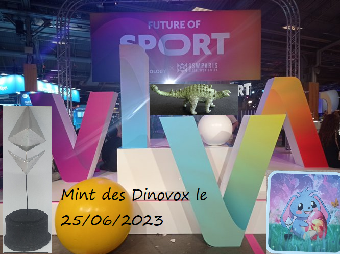 Avec un peu de retard, voici le Dino du jour accompagné de sa <a href="/Sculptereum/">Sculptereum</a> . Saurez-vous le trouer ?
Le magnet de #Sculpty a été retrouvé sur le frigo 😅
Hier a eu lieu le VivaTech pour le public, j'ai pu y aller grâce à un concours organisé par <a href="/LeParisien_NFT/">Le Parisien NFT</a>.