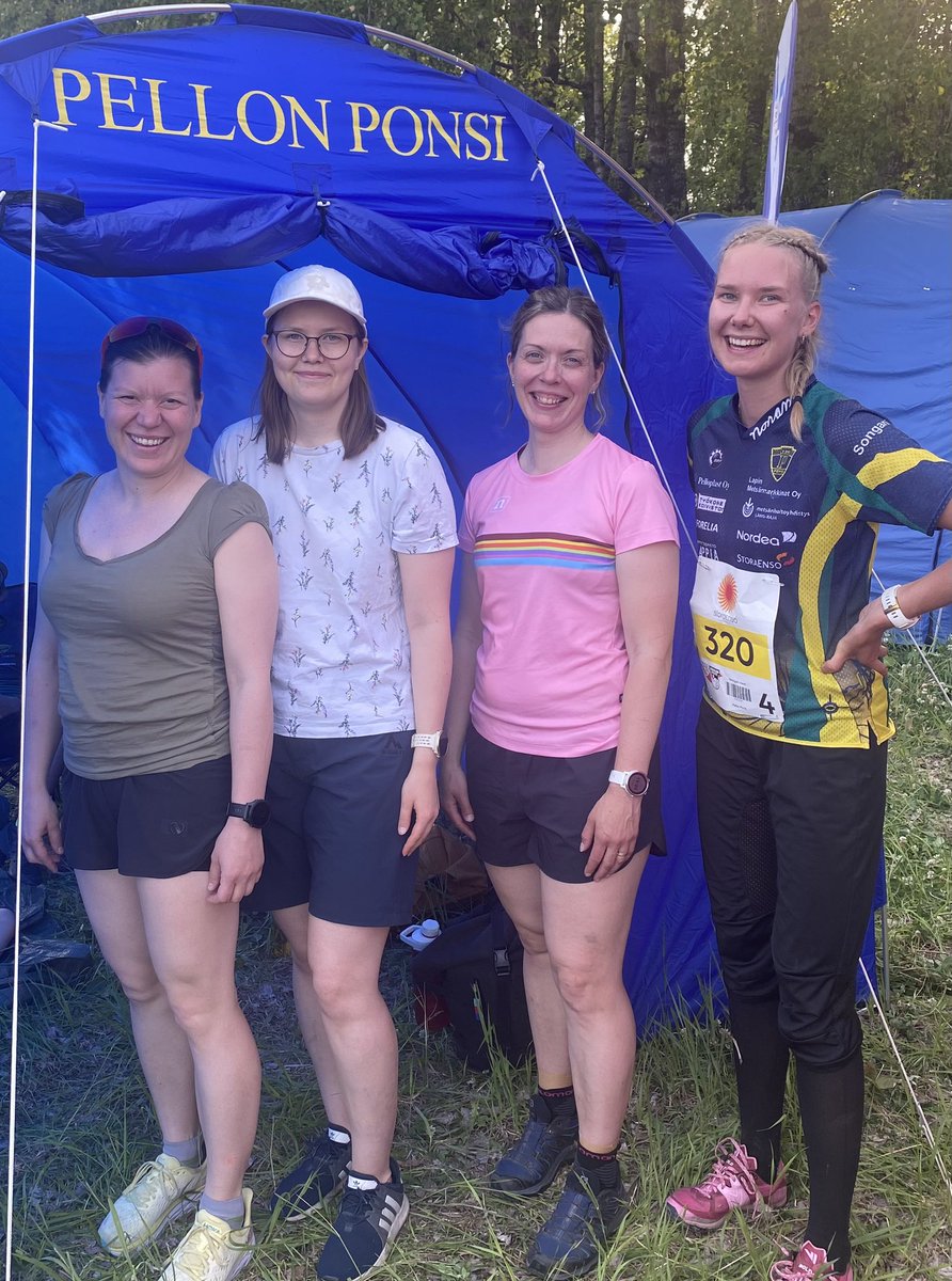 Ponnen naiset Venlojen viestissä sijalle 252 joukkueella Krista Leppänen, Veera Korteniemi, Linda Ekonoja ja Aino Vuopio. online.jukola.com/tulokset-new/f…