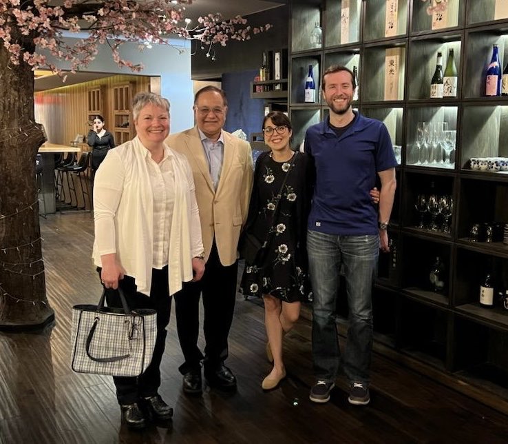 What a fun ⁦⁩⁦<a href="/NeuroUky/">UKentucky Neurology Residency</a>⁩ #headache tradition! Sushi at #ahsam with ⁦<a href="/SidkapoorMD/">Siddharth Kapoor, MD, MBA</a>⁩ <a href="/DanaIonel/">Dana Ionel, DO</a>⁩ and Kevin O’Connor — a special shout out to ⁦@JHSmithMD⁩ (who was with us in spirit) 🤗🥳🧠