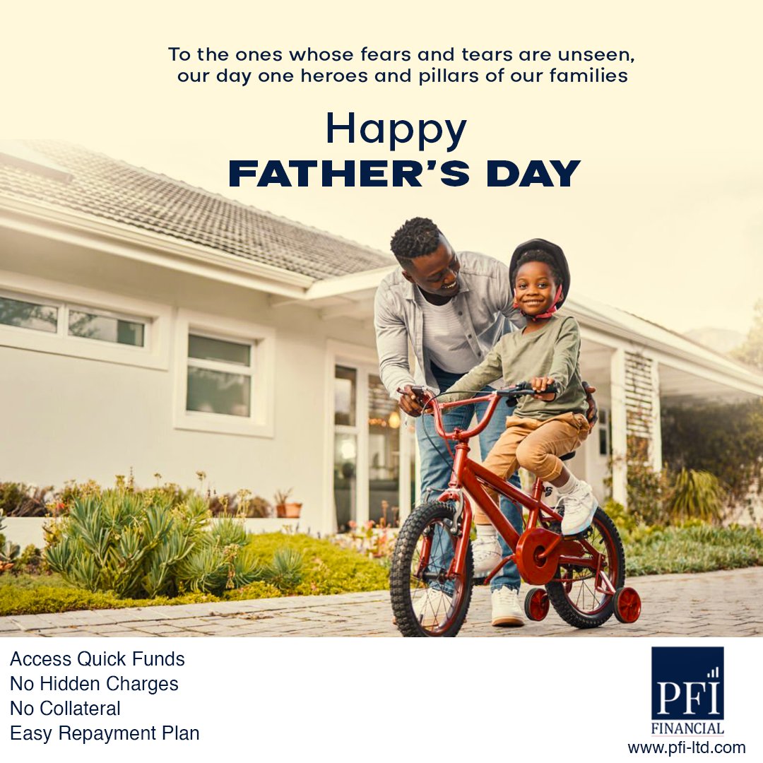 Pfifinancial's tweet photo. To the one whose fears and tears are unseen. Dads, grandads, soon to be dad, and great grandads, we celebrate and recognize your efforts in making the world a  great place. 
Happy #fathersday From all of us at PFI Group.
#Investments  #Loans #fathersday2023 #PFICapital #PFI https://t.co/mgd5NNGwa6