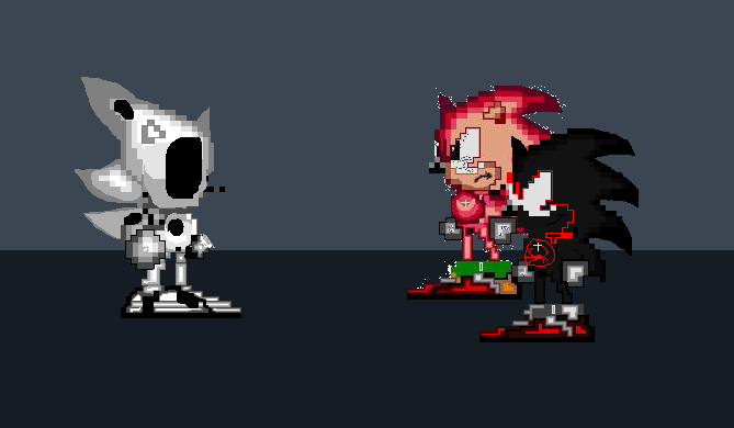 Sonic shadow tails and tails exe pixel art