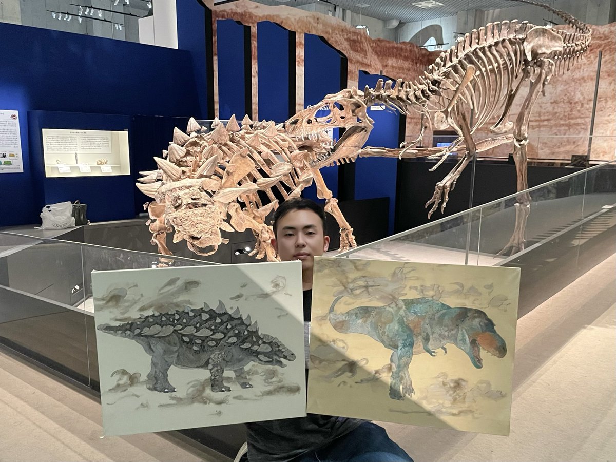 贅沢にも写真撮らせていただきました🦖
#日本画 #恐竜 #恐竜博2023
#国立科学博物館