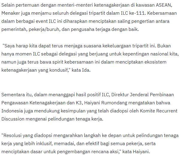 Sebagai bentuk pertanggung gugat kementrian tenagakerja pasca ILC 2023 ILO mari buktikan penyelesaian penegakan hukum dilingkungan PT Freeport Indonesia <a href="/idafauziyah/">Ida Fauziyah</a> <a href="/Dita_Sari_/">Dita Indah Sari</a>
